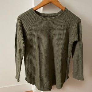 Khaki Long Sleeve Aerie Top